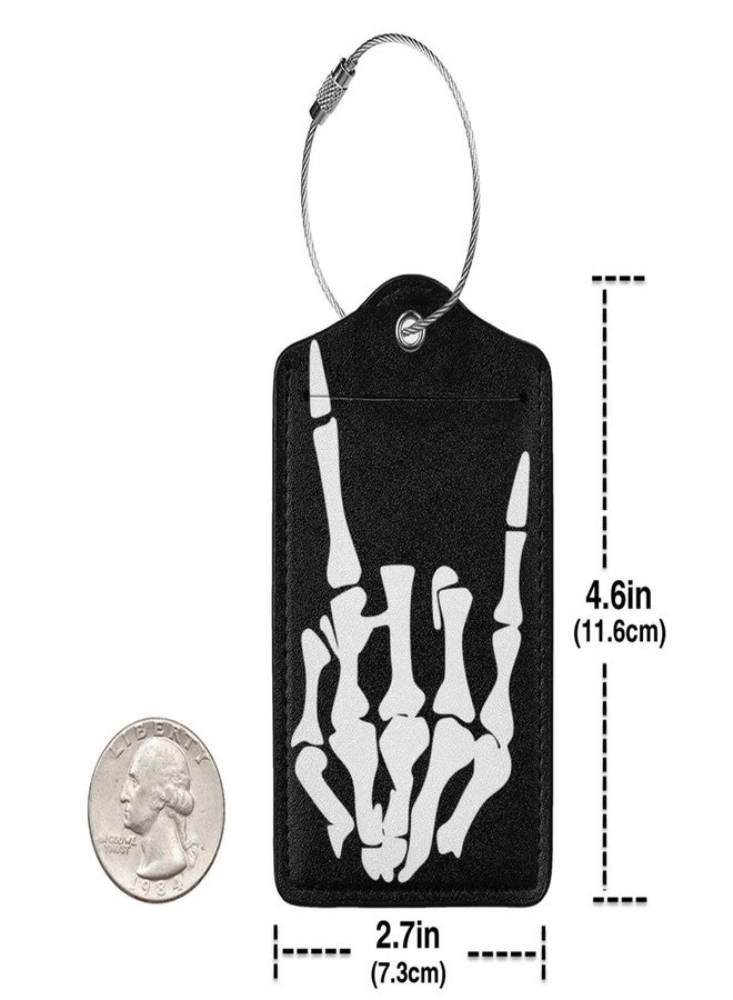 Vridoyt 2 Pcs Skull Luggage Tags for Suitcases, Funny Halloween Luggage Tag, Skeleton Hand Decor, Christmas Birthday Gifts for Women Men Uncle Auntie Brother Sister Grandpa Grandma Cruise Ships - Image 3
